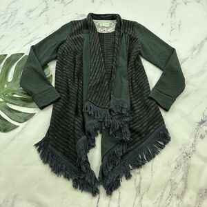Saturday Sunday Anthropologie Open Front Cardigan Sweater Size M Green Gray